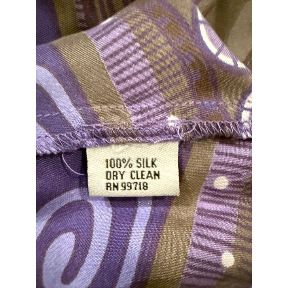 ITW by Claude Brown Purple Geometric Boho Maxi Dress Studded V-Neck Size 6 - Picture 7 of 7